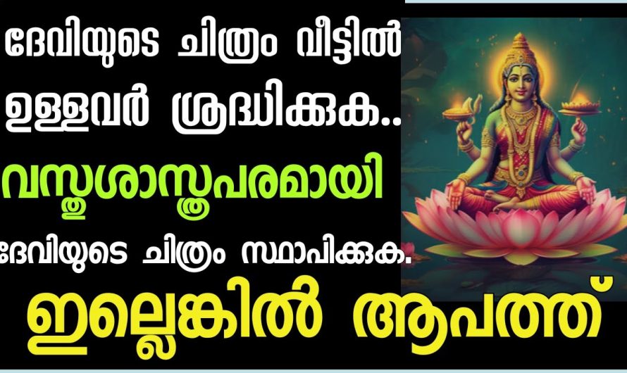 ലക്ഷ്മിദേവിയുടെ ചിത്രം വീട്ടിൽ സ്ഥാപിക്കുക. ഇല്ലെങ്കിൽ സർവ്വം നാശം.