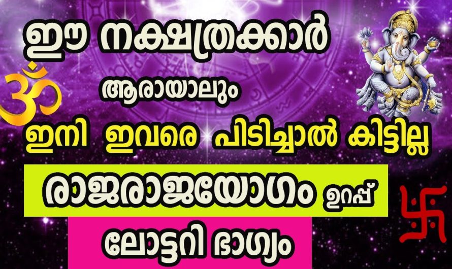 ഈ നക്ഷത്രക്കാരാണോ നിങ്ങൾ?? ഇനി പിടിച്ചാൽ കിട്ടില്ല രാജാധി യോഗമാണ്