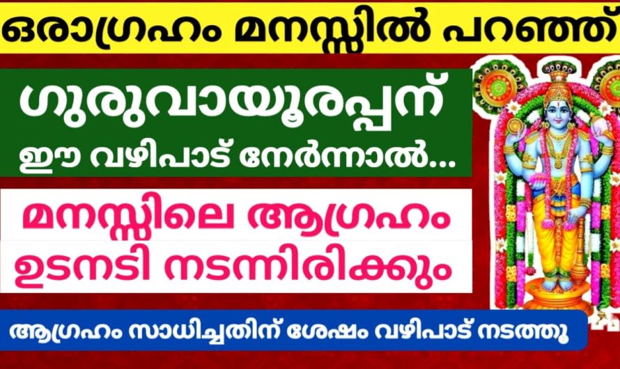 ഗുരുവായൂരപ്പനെ ഒരാഗ്രഹം മനസ്സിൽ പറഞ്ഞ് ഈ വഴിപാട് നേരൂ.. ഉടൻ ഫലം