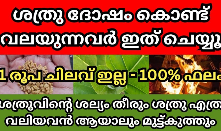 ശത്രു ദോഷം കൊണ്ട് വലയുന്നവർ ശത്രുവിന്റെ പേര് പറഞ്ഞ് ഈ കർമ്മം ഒന്ന് ചെയ്ത് നോക്കൂ,