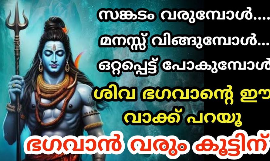 ഒറ്റപ്പെട്ട് പോയി എന്ന് തോന്നുമ്പോൾ ശിവഭഗവാൻ്റെ ഈ വാക്ക് പറയു