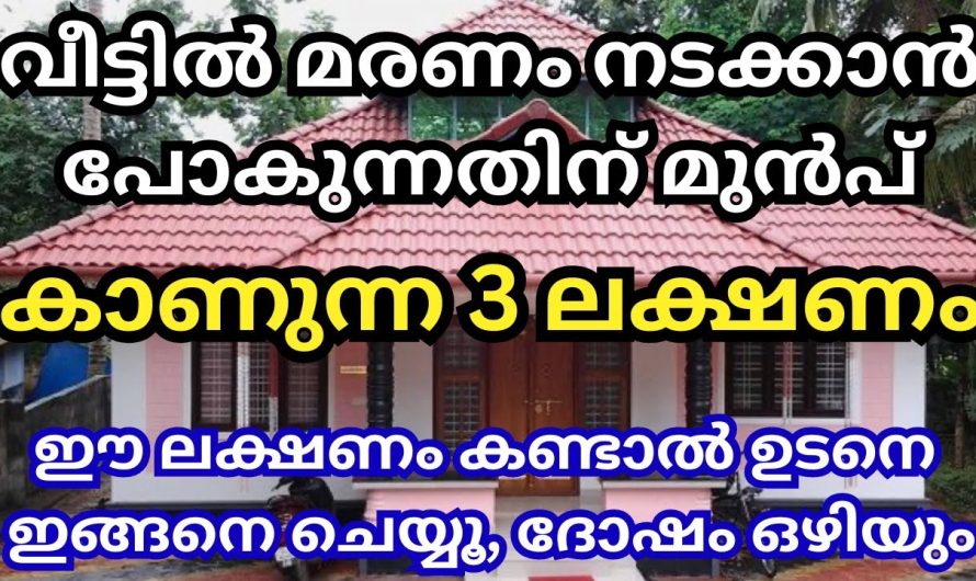 വീട്ടിൽ മരണം നടക്കാൻ പോകുന്നതിന് മുൻപ് പ്രകൃതിയിൽ കാണുന്ന 3 ലക്ഷണങ്ങൾ,