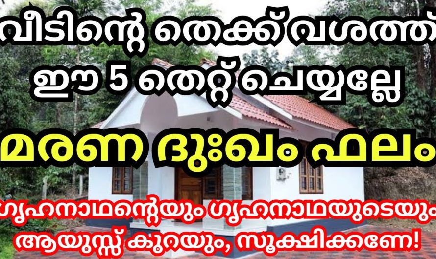 വീടിന്റെ തെക്ക് ഭാഗത്ത് ഈ 5 തെറ്റുകൾ ചെയ്യല്ലേ, ഇത് പട്ടട സ്ഥാനം, മരണ ദുഃഖം ഫലം