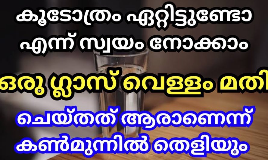 കൂടോത്രം ഏറ്റിട്ടുണ്ടോ എന്ന് സ്വയം നോക്കാം,ഒരു ഗ്ലാസ് വെള്ളം മതി,