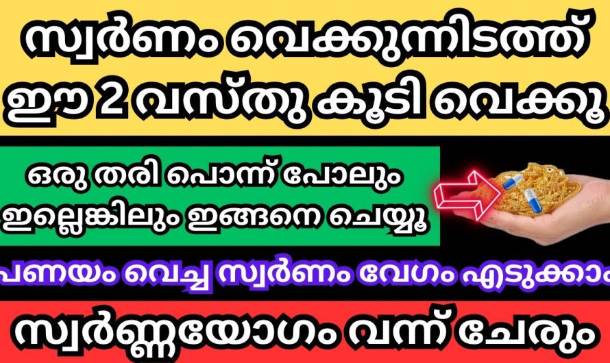 സ്വർണം വെക്കുന്നിടത്ത് ഈ 2 വസ്തു കൂടി വെക്കൂ, സ്വർണയോഗം കൈവരും,