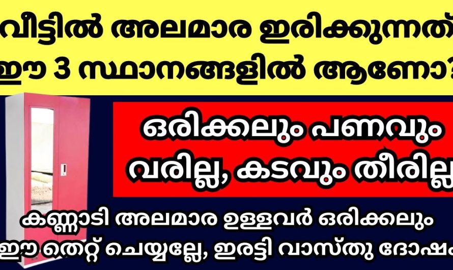 വാസ്തു ശാസ്ത്രത്തിൽ അലമാരയുടെ സ്ഥാനത്തെ കുറിച്ച് പറയുന്നത് കേട്ടോ