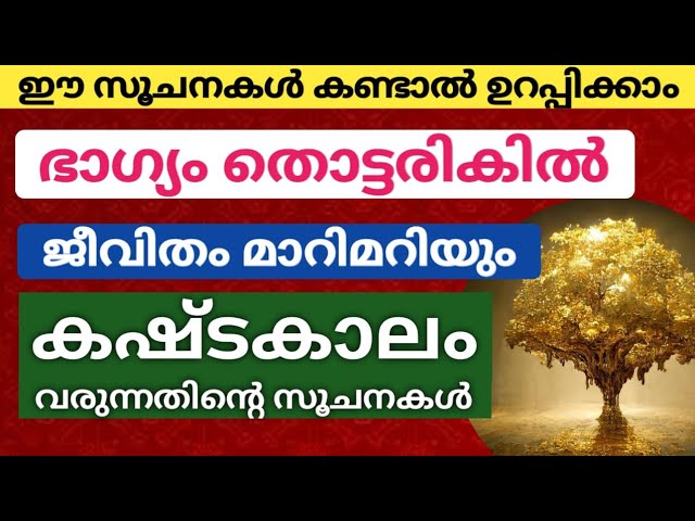 നല്ലകാലം വരാൻ പോകുന്നതിന്റെ സൂചനകൾ…ഭാഗ്യം തൊട്ടരികിൽ ജീവിതം മാറിമറിയും!