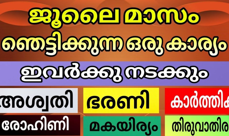 ജൂലൈ മാസം ഒരു ഞെട്ടിക്കുന്ന കാര്യം ഈ നക്ഷത്രക്കാർക്ക് നടക്കും