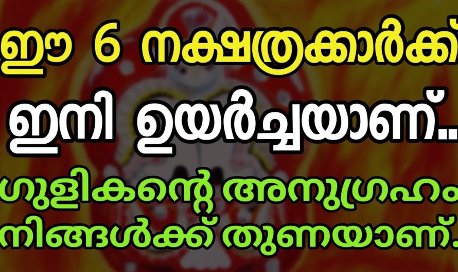 ഇനി ഈ 6 നാളുകാർക്ക് ഉയർച്ചയാണ്, നേട്ടമാണ്.. രാജയോഗം ഉണ്ടാകുന്നു.