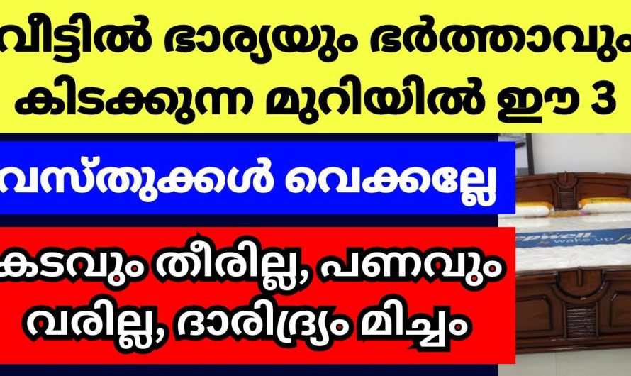 വീട്ടിൽ ഭാര്യാഭർത്താക്കന്മാർ കിടക്കുന്ന മുറിയിൽ ഈ വസ്തു വെക്കൂ, സർവ്വൈശ്വര്യം ഒത്തിരി പേർക്ക് അനുഭവം