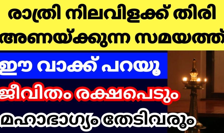 നിലവിളക്കിന്റെ തിരി അണയ്ക്കുന്ന സമയത്ത് ഈ വാക്ക് പറയൂ, ഐശ്വര്യവും സമ്പത്തും വീട് തേടി വരും