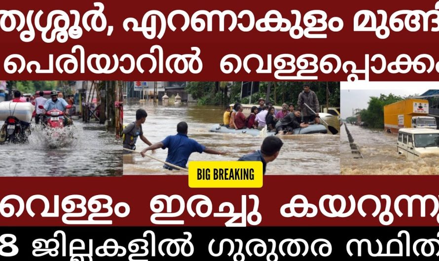 വെള്ളപ്പൊക്കം..വീടുകളിലേക്ക് വെള്ളം കയറുന്നു.8 ജില്ലകളിൽ മുന്നറിയിപ്പ്