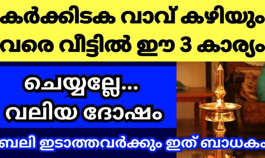 കർക്കിടക വാവ് കഴിയുന്നത് വരെ വീട്ടിൽ ഈ 3 തെറ്റ് ചെയ്യല്ലേ, അത് വലിയ ദോഷമാണ്