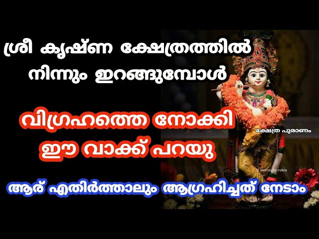 ഭഗവാൻ കൂടെ വരും ശ്രീ കൃഷ്ണ ക്ഷേത്രത്തിൽ നിന്നും ഇറങ്ങുമ്പോൾ