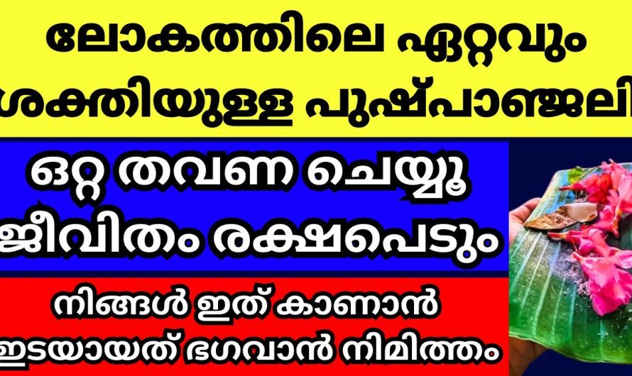 ഈ പുഷ്പാഞ്ജലി ഒറ്റത്തവണ ചെയ്തവർ ഇന്ന് ജീവിതത്തിൽ ഉയരങ്ങൾ കീഴടക്കി,അത്ഭുത പുഷ്പാ