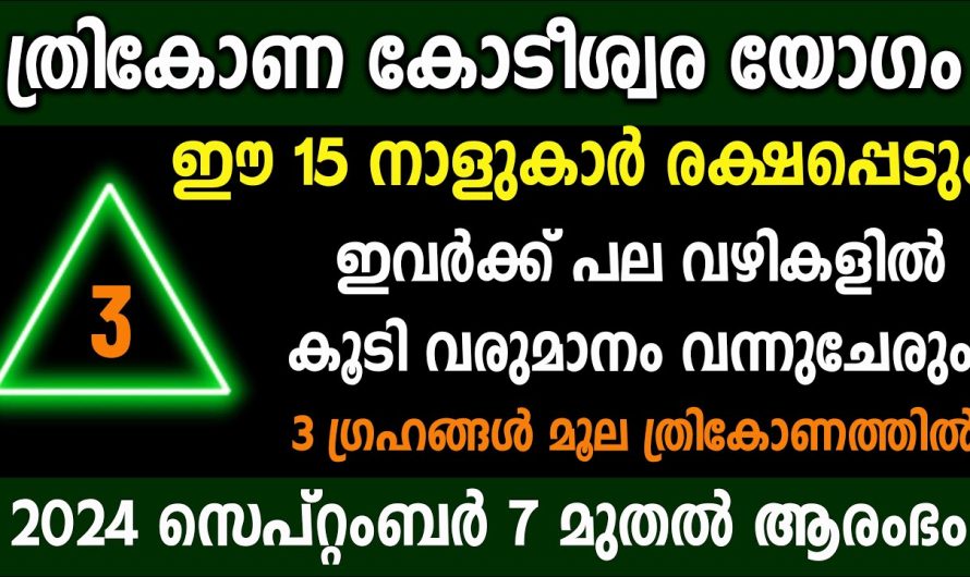 വരുന്നു ത്രികോണ കോടീശ്വര യോഗം,ഈ15 നാളുകാർക്ക് പല വഴികളിൽ കൂടി വരുമാനം വന്നുചേരും