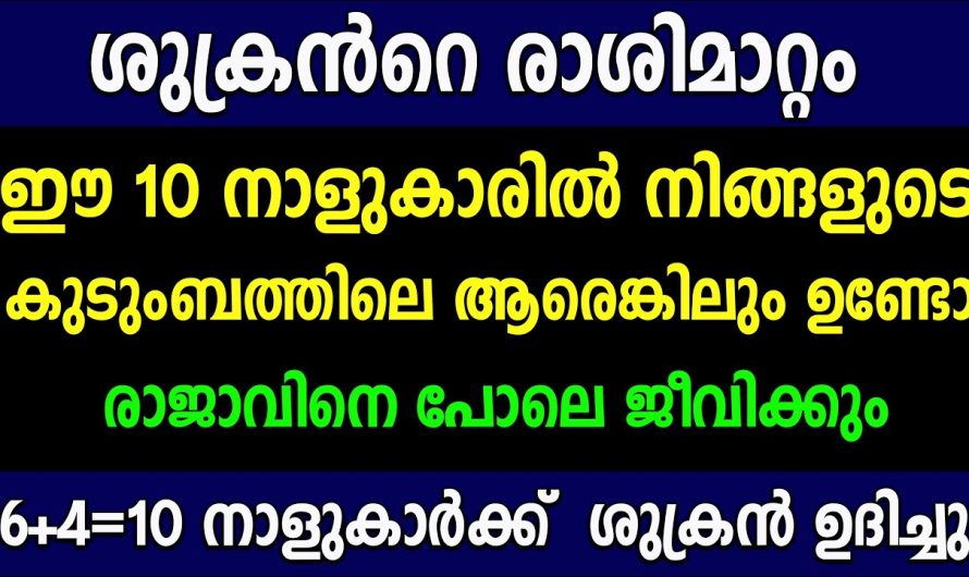 10 നാളുകാർക്ക് ശുക്രൻ ഉച്ചിയിൽ ഉദിക്കുന്നു, ഇന്ന് മുതൽ പല അത്ഭുതങ്ങളും കാണാം,